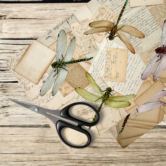 letters met libellen tissuepapier