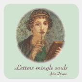 Letters Mingle Souls Vierkante Sticker (Voorkant)