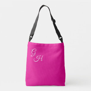 Letters of Grace - Hot Pink & White: Crossbody Tas