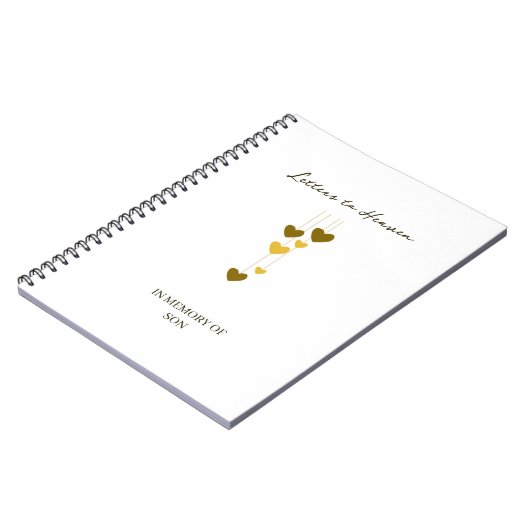Letters to Heaven – In Memory Of Son Personalized Notitieboek (Linkerzijde)