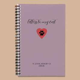 Letters to My Cat in Heaven Memorial Journal Plum Notitieboek
