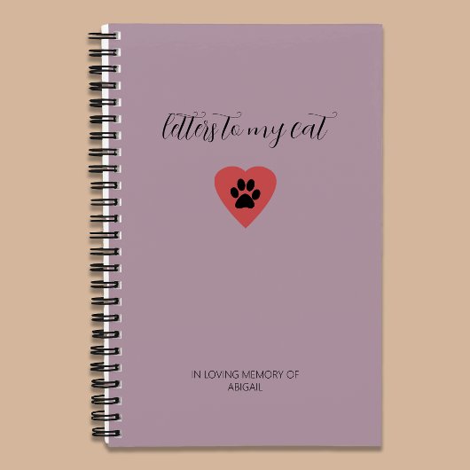 Letters to My Cat in Heaven Memorial Journal Plum Notitieboek