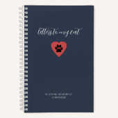Letters to My Cat Memorial Journal Muted Navy Notitieboek (Voorkant)