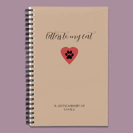 Letters to My Cat Memorial Journal Warm Beige Notitieboek