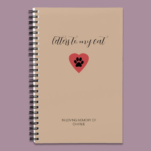 Letters to My Cat Memorial Journal Warm Beige Notitieboek