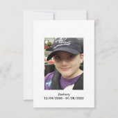 Letters To Zachary Thank You Cards Bedankkaart (Achterkant)