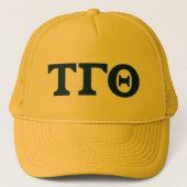 Letters Trucker Hat - Geel met blauwe letters Pet (Voorkant)
