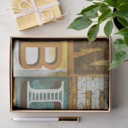 Letters Typografie Retro-deklappapier Tissuepapier (Geschenk)