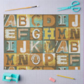 Letters Typografie Retro-deklappapier Tissuepapier (Craft)