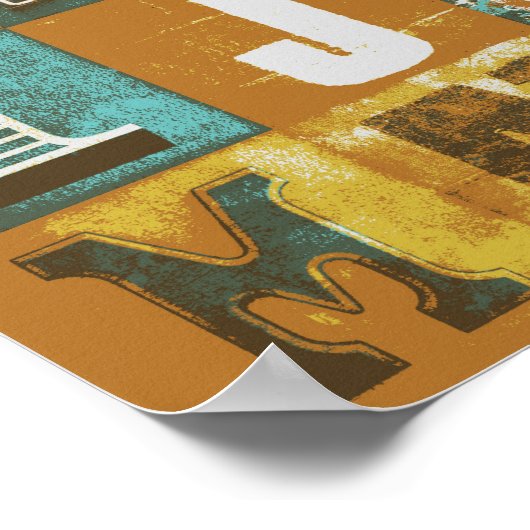 Letters Typografie Retro Poster voor loskoppeling (Hoek)