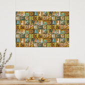 Letters Typografie Retro Poster voor loskoppeling (Keuken)