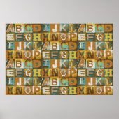 Letters Typografie Retro Poster voor loskoppeling (Voorkant)