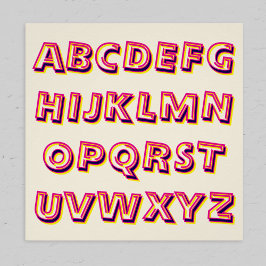 Letters van het alfabet Retro Cool Geletterdheid Perfect Poster