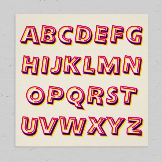Letters van het alfabet Retro Cool Geletterdheid Perfect Poster