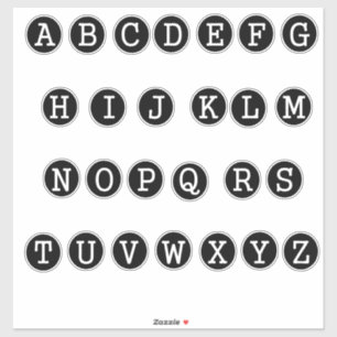 Letters van het alfabet Typewriter Keys Style Sticker