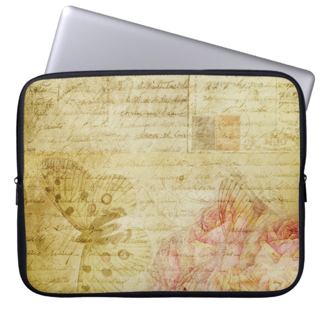  letters van het textuurplakboek laptop sleeve (Voorkant)