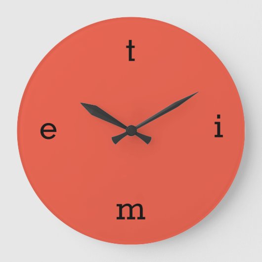 Letters van TIME Square Wandklok (Voorkant)