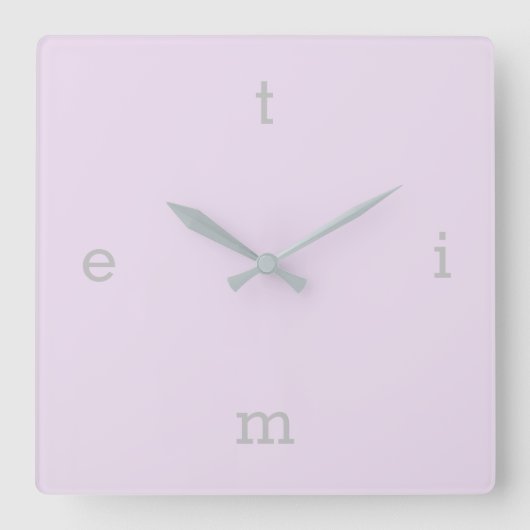 Letters van TIME Vierkante Klok (Voorkant)
