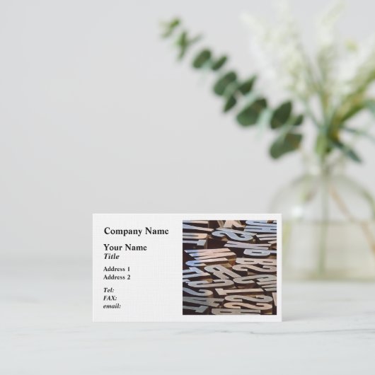 Letters voor Typesetting Visitekaartje (Staand voorkant)