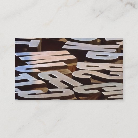 Letters voor Typesetting Visitekaartje (Achterkant)