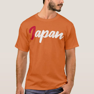 Letters Word Japan in Mooi rood en wit lettertype T-shirt