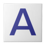 Lettertegels - Blauw op wit Tegeltje<br><div class="desc">Keramische letter tegels. Bovenste of onderste hoesje letter tegels. U kunt aanpassen met de letter of letters die u nodig hebt voor uw keramische tegel of mozaïekteken. Letter tegel voor borden, huisnummers</div>
