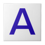 Lettertegels - Blauw op wit Tegeltje<br><div class="desc">Keramische lettertegels. Schrijftegels boven of onder hoesje. U past de letter of letters aan die u nodig hebt voor uw keramische tegels of mozaïekteken. Letterborden, huisnummers</div>