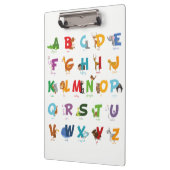 Lettertekens op het etiket van dieren klembord (Links)