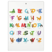 Lettertekens op het etiket van dieren klembord (Achterkant)