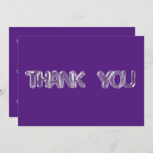 LETTERTYPE BUBBELS WISSEN (paarse bkgrd) Bedankkaart (Voorkant / Achterkant)