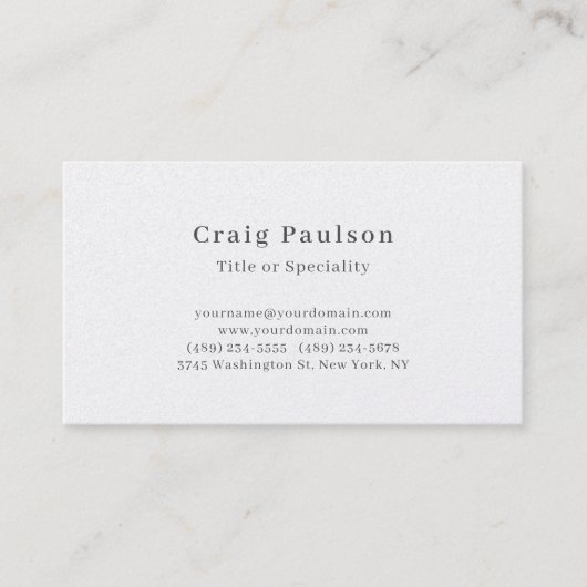 Lettertype eenvoudig professioneel gewoon premium  visitekaartje (Voorkant)