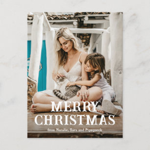 lettertype Eenvoudige foto Modern Christmas Feestdagenkaart