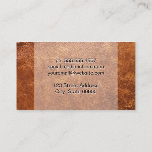  lettertype | Gesitteerd leder | Hoge Mode Visitekaartje (Achterkant)