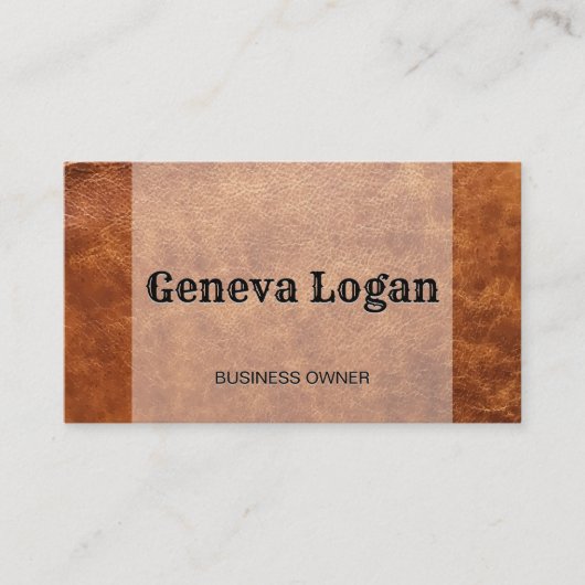  lettertype | Gesitteerd leder | Hoge Mode Visitekaartje (Voorkant)