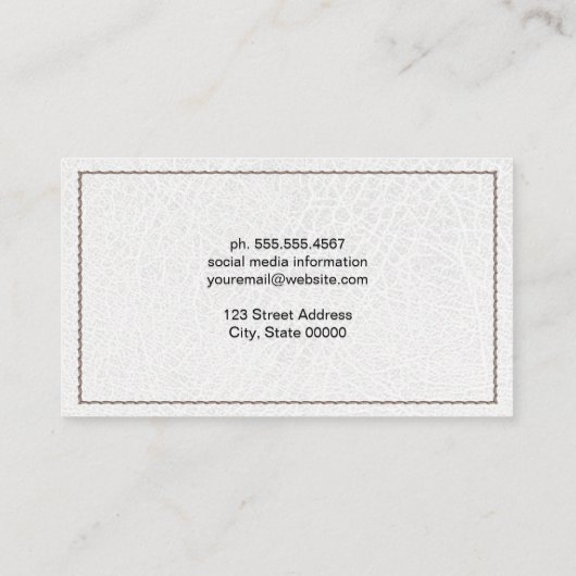  lettertype | Gesitteerd leder | Hoge Mode Visitekaartje (Achterkant)