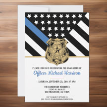 Lettertype Graduation Thin Blue Line Law Enforceme