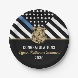 Lettertype Graduation Thin Blue Line Law Enforceme Papieren Bordje