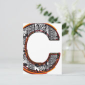 Lettertype Inca, letter C Briefkaart (Staand voorkant)