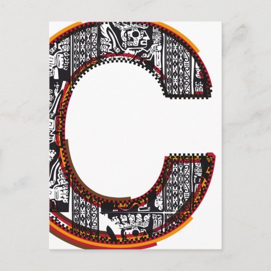 Lettertype Inca, letter C Briefkaart (Voorkant)