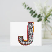 Lettertype Inca, letter J Briefkaart (Staand voorkant)