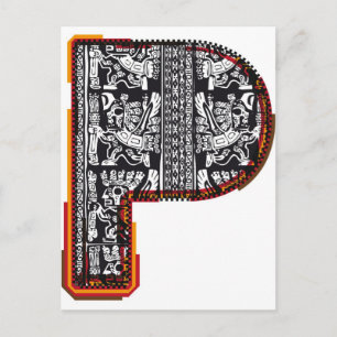 Lettertype Inca, letter P Briefkaart