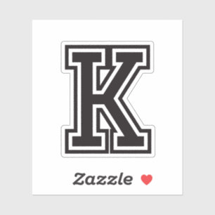 Lettertype K sporty college lettertype Sticker