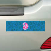 lettertype, kunst, magenta, symbool, cirkel, patro bumpersticker (Op auto)