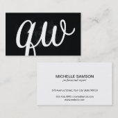 Lettertype met schreef | Monogram | Zwart Visitekaartje (Voorkant / Achterkant)
