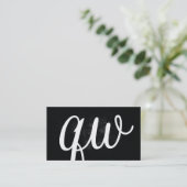 Lettertype met schreef | Monogram | Zwart Visitekaartje (Staand voorkant)