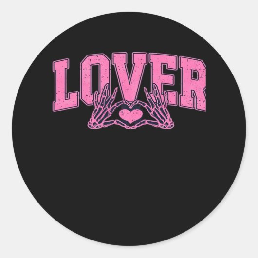 Lettertype met Skeleton Hands Classic Ronde Sticker (Voorkant)