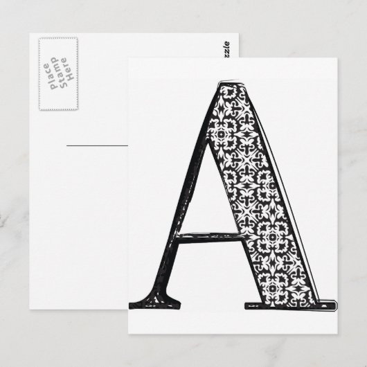 Lettertype mode, letter A Briefkaart (Voorkant / Achterkant)