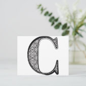 Lettertype mode, letter C Briefkaart (Staand voorkant)