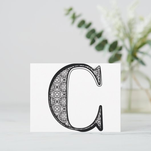 Lettertype mode, letter C Briefkaart (Staand voorkant)