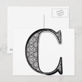 Lettertype mode, letter C Briefkaart (Voorkant / Achterkant)